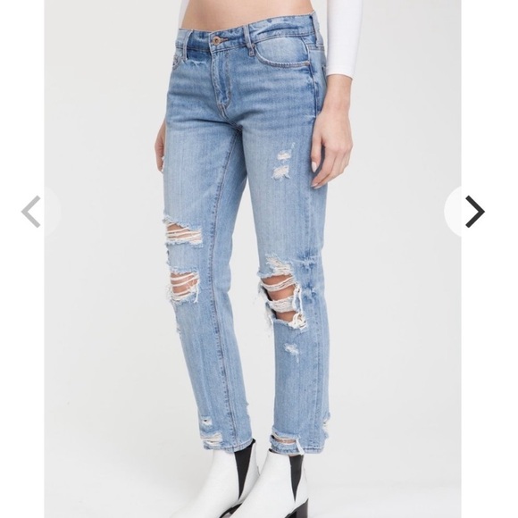 PISTOLA Distressed Low Rise Boyfriend Denim Jeans - Picture 4 of 4